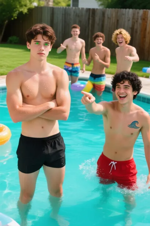 兄のプール男子の夜