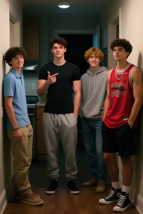 四人の友達と彼の養兄弟